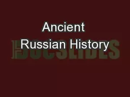 Ancient Russian History