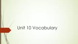 Unit 10 Vocabulary