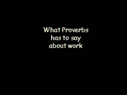 What Proverbs has to say