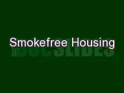 Smokefree Housing