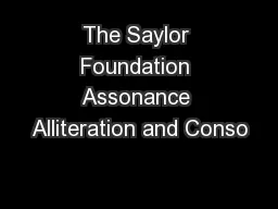The Saylor Foundation Assonance Alliteration and Conso