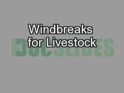Windbreaks for Livestock