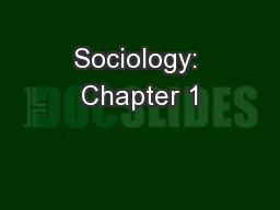 Sociology: Chapter 1