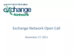Exchange Network Open Call