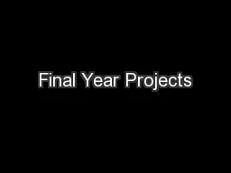 Final Year Projects