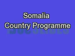 Somalia Country Programme
