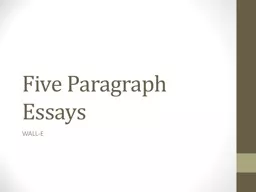 Five Paragraph Essays