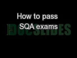 How to pass SQA exams