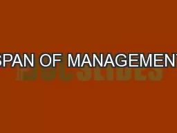 SPAN OF MANAGEMENT