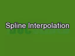 Spline Interpolation