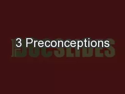 3 Preconceptions
