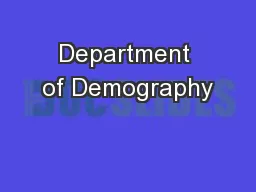 Department of Demography