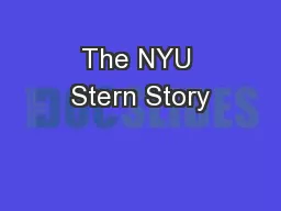 The NYU Stern Story