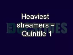 Heaviest streamers = Quintile 1