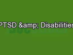 PTSD & Disabilities