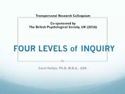 FOUR LEVELS of INQUIRY
