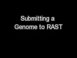 Submitting a Genome to RAST