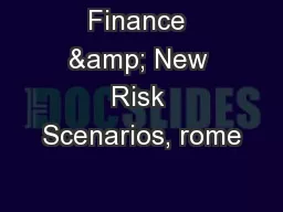 Finance & New Risk Scenarios, rome