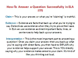 How-To Answer a Question Successfully in