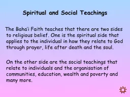 Spiritual and Social
