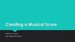 Creating a Musical Score