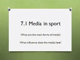 7.1 Media in sport