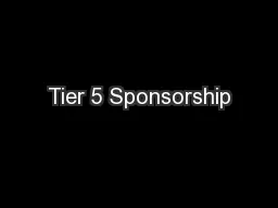 Tier 5 Sponsorship