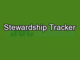 Stewardship Tracker