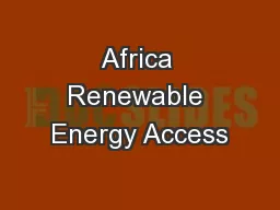 Africa Renewable Energy Access