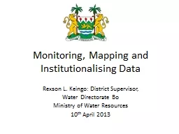 Monitoring, Mapping and Institutionalising Data