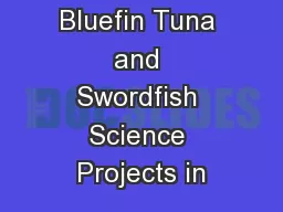 Bluefin Tuna and Swordfish Science Projects in