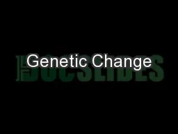 Genetic Change