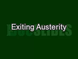 Exiting Austerity