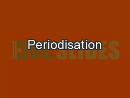 Periodisation