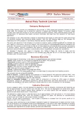 Astral Poly Technik Limited Company Background Busines