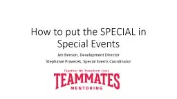 How to put the SPECIAL in Special Events