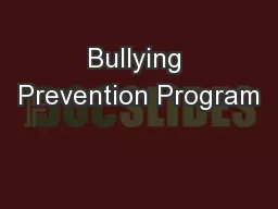 Bullying Prevention Program
