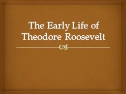 The Early Life of Theodore Roosevelt