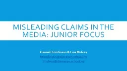 Misleading claims in the media: Junior focus