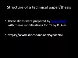 Structure of a technical paper/thesis