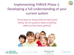 Implementing THRIVE Phase 1: Developing a full understandin
