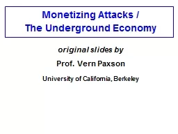 Monetizing Attacks /