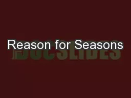 Reason for Seasons