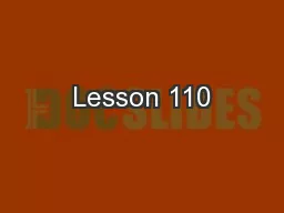 Lesson 110