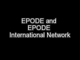 EPODE and EPODE International Network