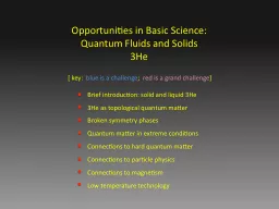 Opportunities in Basic Science: