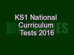 KS1 National Curriculum Tests 2016