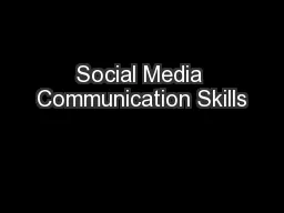 Social Media Communication Skills