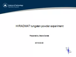 HIRADMAT tungsten powder experiment