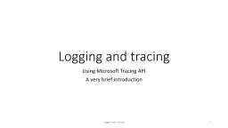 Logging and tracing